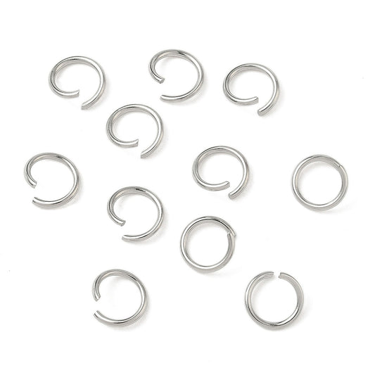 Jump Rings 8mm Round 18g Stainless Steel 100/pk