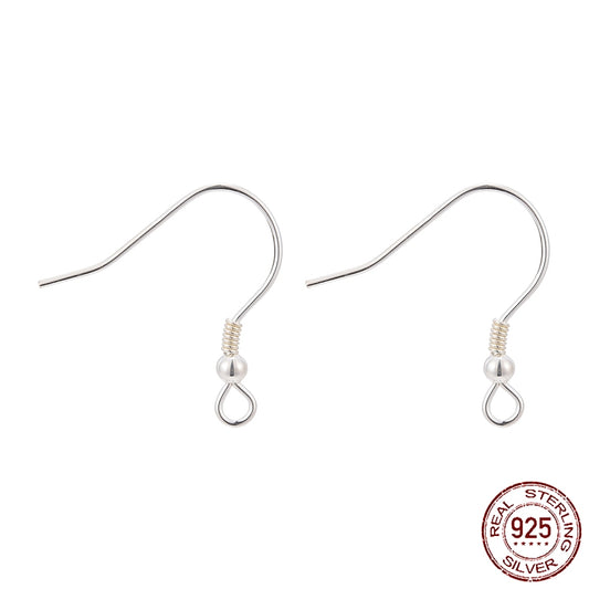 Fish Hook Ear Wire 17mm Sterling Silver 2/pk