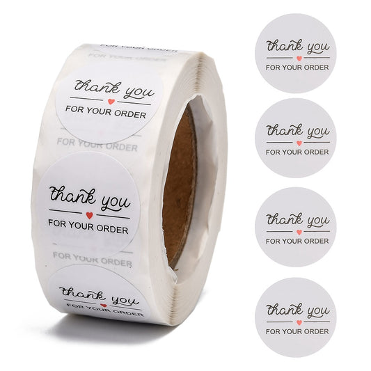 Sticker Labels 1" Thank You For Your Order 500/Roll