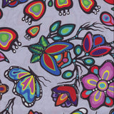 Memengwa Ojibway Florals #07 Silver 100% Cotton - Price Per Half Yard