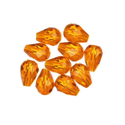 K9 Glass Teardrop Beads 8x6mm Red Topaz 10/pk