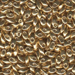 Long Magatama Beads #1052 Galvanized Gold 8.5g