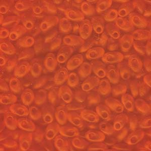 4x7mm Long Magatama Perles Orange Mat 8.5g