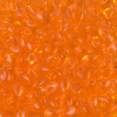 4x7mm Long Magatama Perles Transparent Orange 8.5g