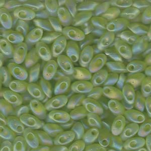 4x7mm Long Magatama Perles Chartreuse Mat AB 8.5g