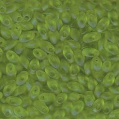 Long Magatama Beads #143F Chartreuse Matte 8.5g