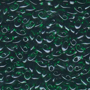 4x7mm Longues Perles Magatama Vert Transparent 6g