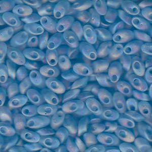 4x7mm Long Magatama Perles Aqua Matte AB 8.5g