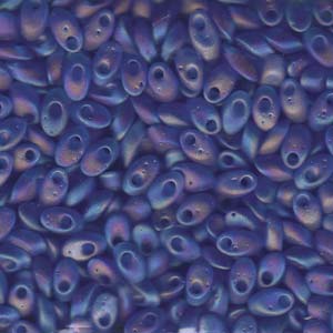 4x7mm Long Magatama Perles Saphir Mat AB 8.5g