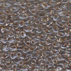 Long Magatama Beads #1522 Beige Lined Honey Sparkle 8.5g