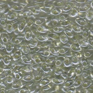 4x7mm Long Magatama Beads Celeri Lined Sparkle 8.5g