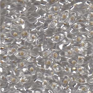 4x7mm de Long Magatama Perles Cristal Doublé d'Argent 6g
