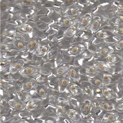 Long Magatama Beads #1 Silver Lined Crystal 6g