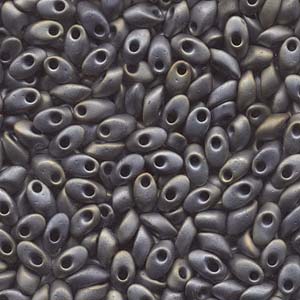Long Magatama Beads #2002 Metallic Silver Grey Matte 8.5g