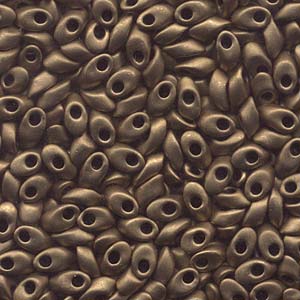 4x7mm Long Magatama Beads Met Bronze Foncé Mat 6g