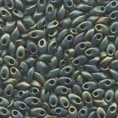 Long Magatama Beads #2008 Metallic Patina Iris Matte 8.5g