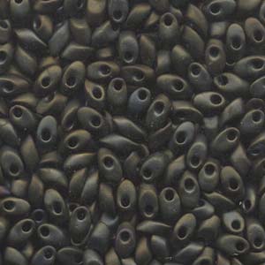 4x7mm Long Magatama Perles Olive Iris Mat 8.5g