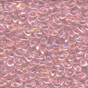 4x7mm Long Magatama Perles Rose Cristal Doublé AB 6g