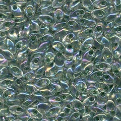 Long Magatama Beads #2148 Olive Green Lined AB 8.5g