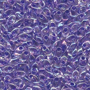 4x7mm Long Magatama Beads Lavande Lined Crystal AB 8.5g