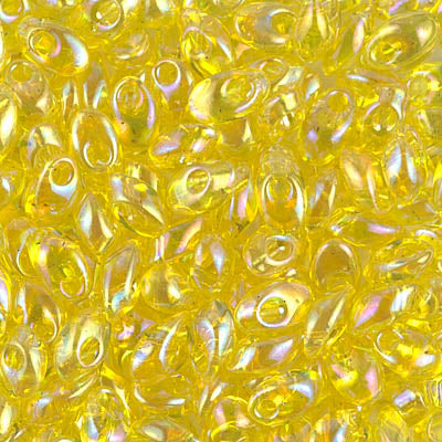 4x7mm Long Magatama Perles Jaune Arc-en-Ciel 8.5g