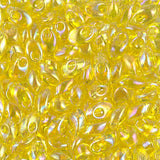 4x7mm Long Magatama Perles Jaune Arc-en-Ciel 8.5g