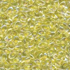 Long Magatama Beads #273 Light Yellow Lined AB 8.5g