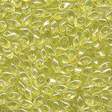 4x7mm Long Magatama Perles Transparent Citron 6g