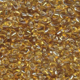 Long Magatama Beads #3 Silver Lined Gold 8.5g
