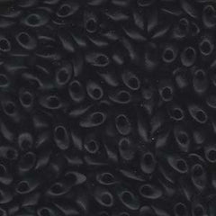 Long Magatama Beads #401F Matte Black 8.5g