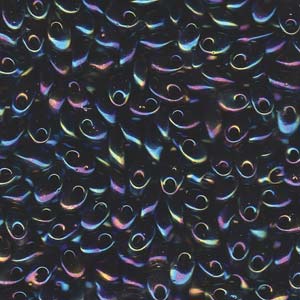 Long Magatama Beads #455 Metallic Blue Iris 6g