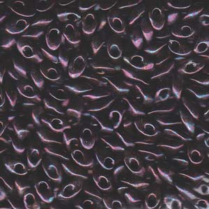 Long Magatama Beads #460 Metallic Dark Raspberry 6g