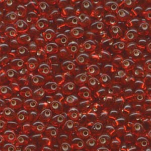 Magatama Beads #11 Silver Lined Ruby 23g