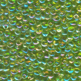 Perles Magatama 4mm 23g Chartreuse transparente AB