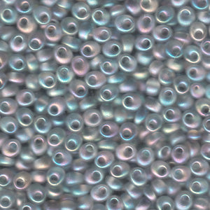 Magatama Beads #2136F Tr Matte Lt Grey AB 23g