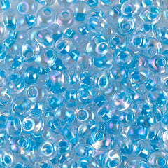 Magatama Beads #2149 Aqua Lined Crystal AB 23g