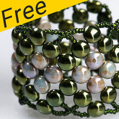 Mossy Cushion Bracelet Project - Made With Czech Glass Candy Beads