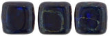 *6mm Czech Tile Beads Picasso Cobalt 25/Strand