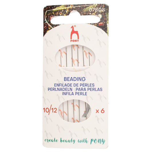 Pony Beading Needles #10/12 Assorted 6/pk with Threader