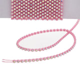 Plastic Rhinestone Banding 2mm Pink/Crystal AB 10yd/pk