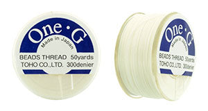 White One-G Beading Thread 50yd.