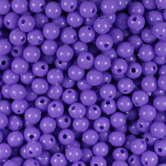 Round Plastic Beads 6mm Opaque Purple Approx 1000/pk