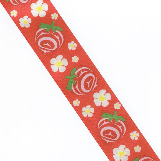 Printed Ribbon 1 1/2 inch Strawberry Red - Per Yard