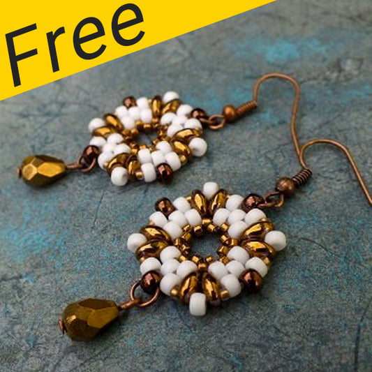 Projet de boucles d'oreilles Rosetta - Utilisation de perles Superduos et Matubo