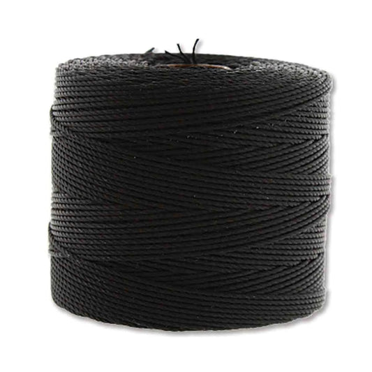 S-Lon Fine Bead Cord .4mm Noir 118yd Bobine