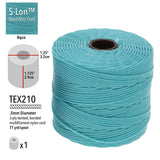 S-Lon Bead Cord .5mm Aqua 77yd Bobine