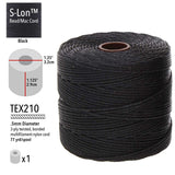 S-Lon Bead Cord .5mm Noir 77yd Bobine