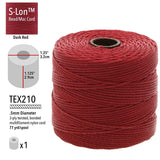 S-Lon Bead Cord .5mm Rouge Foncé 77yd Bobine
