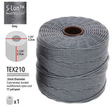 S-Lon Bead Cord .5mm Gunmetal 77yd Bobine