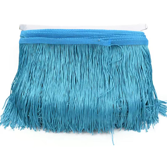 Chainette Fringe 12" Turquoise - By the yard